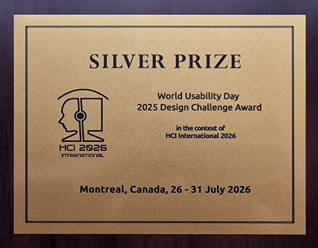 World Usability Day 2025 Design Challenge SILVER Award. Details in text following the image.